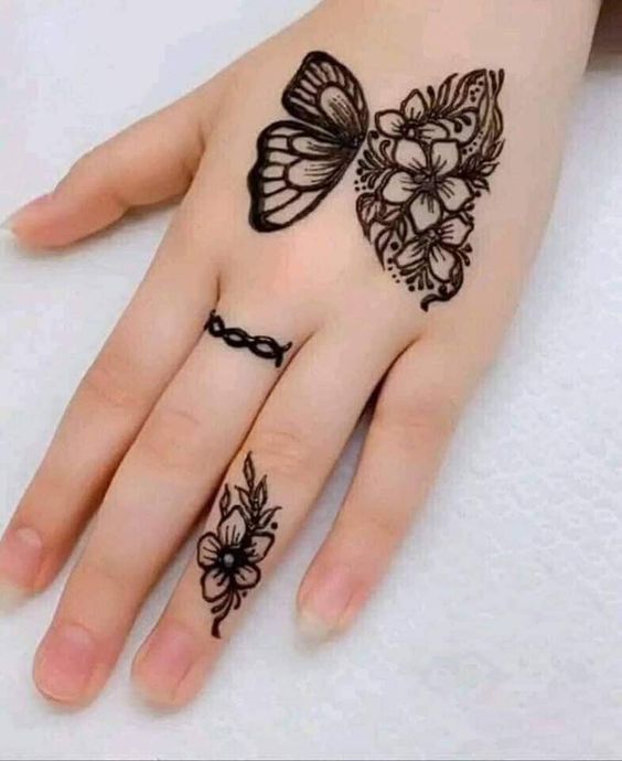 Simple Butterfly Mehndi Designs