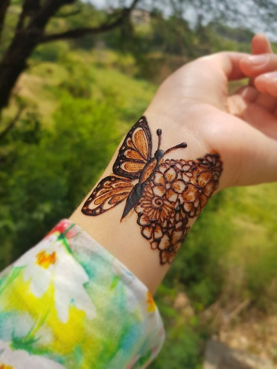 Simple Butterfly Mehndi Designs